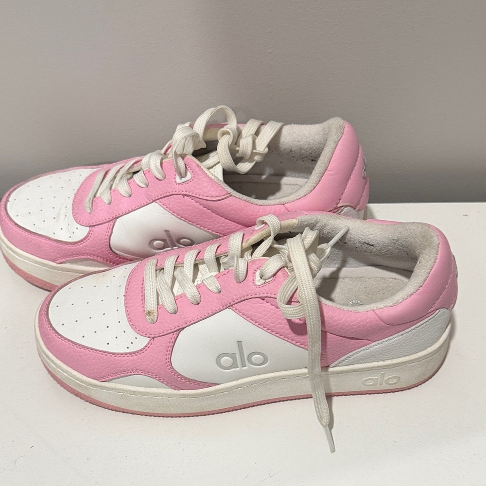 ALO Yoga Pink and White Athletic Shoes